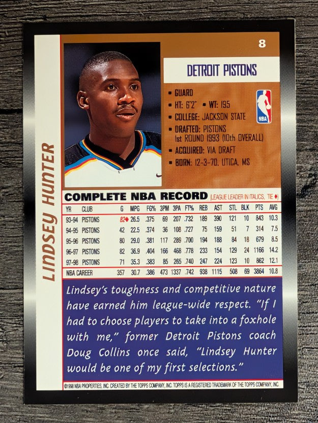 1998-99 Topps #8 Lindsey Hunter