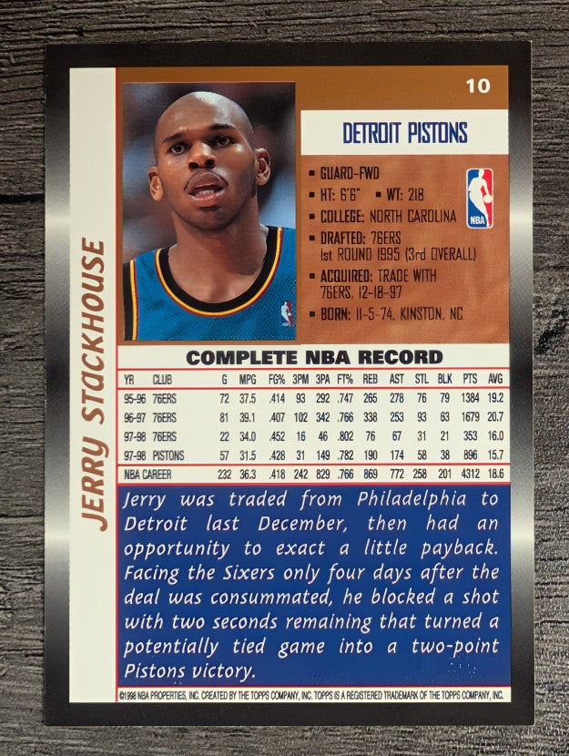 1998-99 Topps #10 Jerry Stackhouse