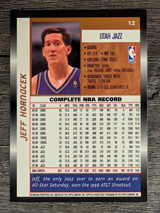 1998-99 Topps #12 Jeff Hornacek