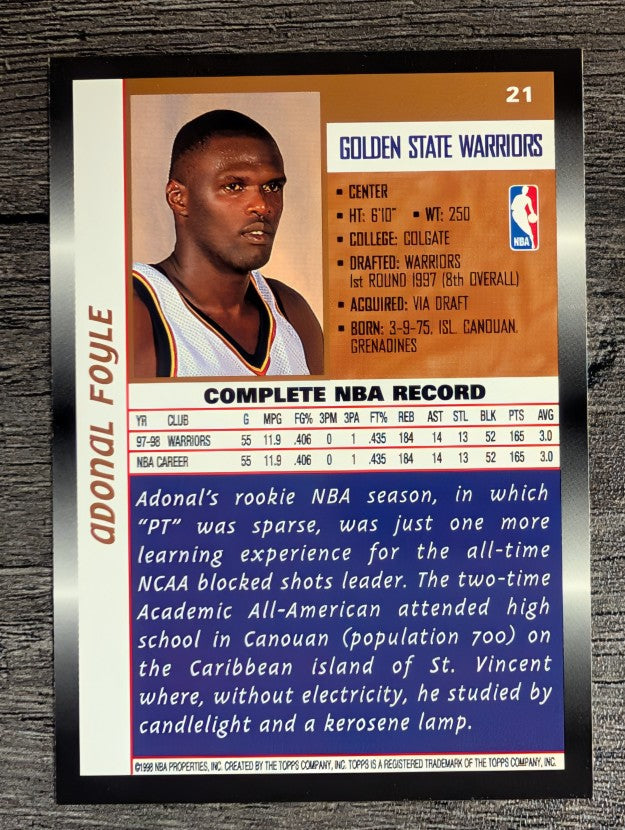 1998-99 Topps #21 Adonal Foyle