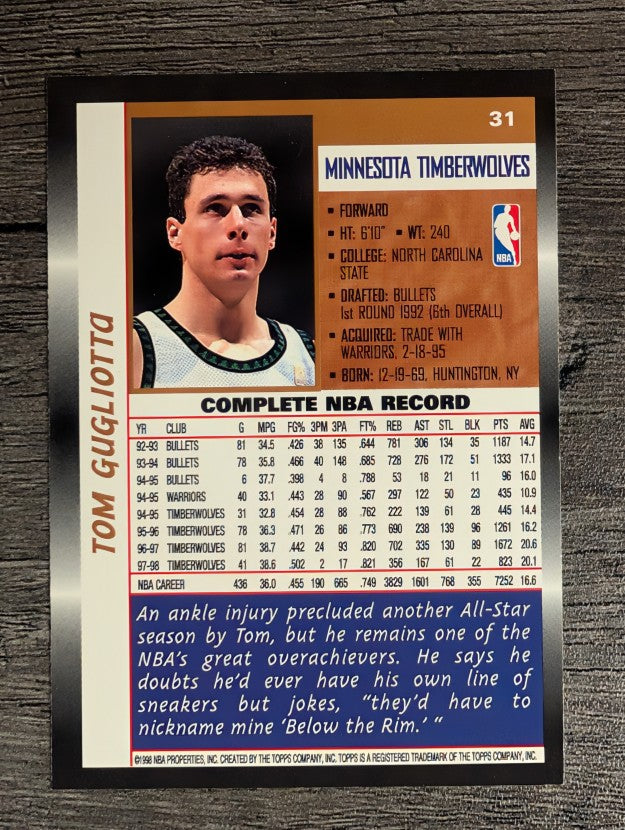 1998-99 Topps #31 Tom Gugliotta