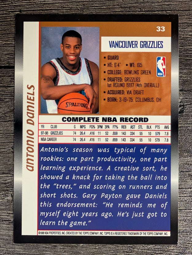 1998-99 Topps #33 Antonio Daniels
