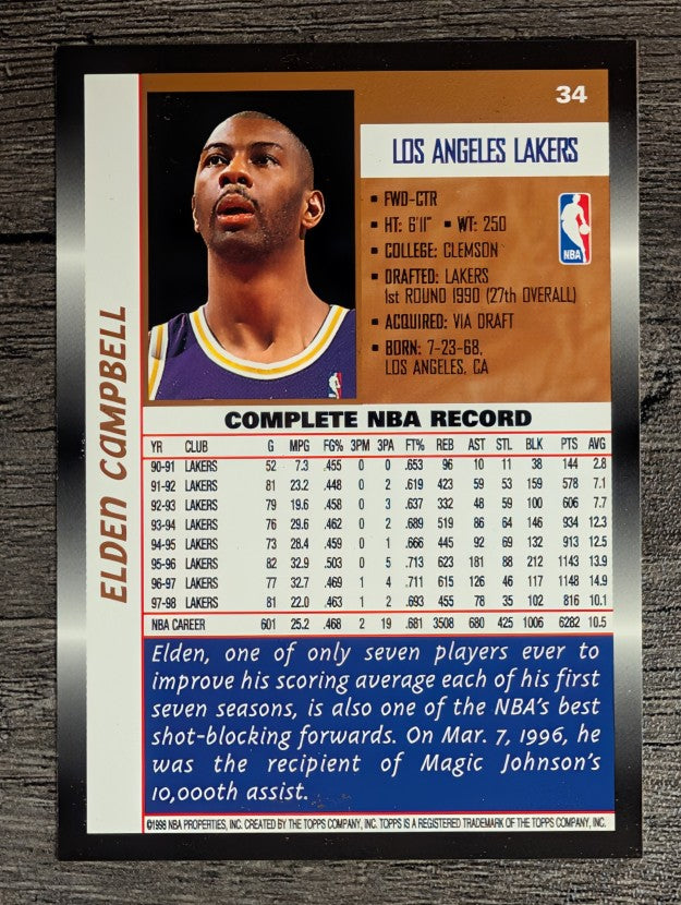 1998-99 Topps #34 Elden Campbell