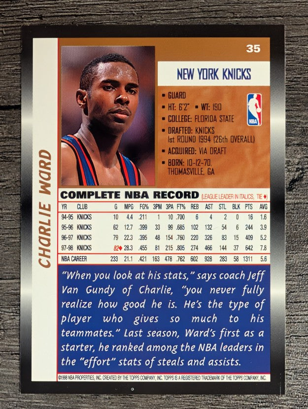 1998-99 Topps #35 Charlie Ward