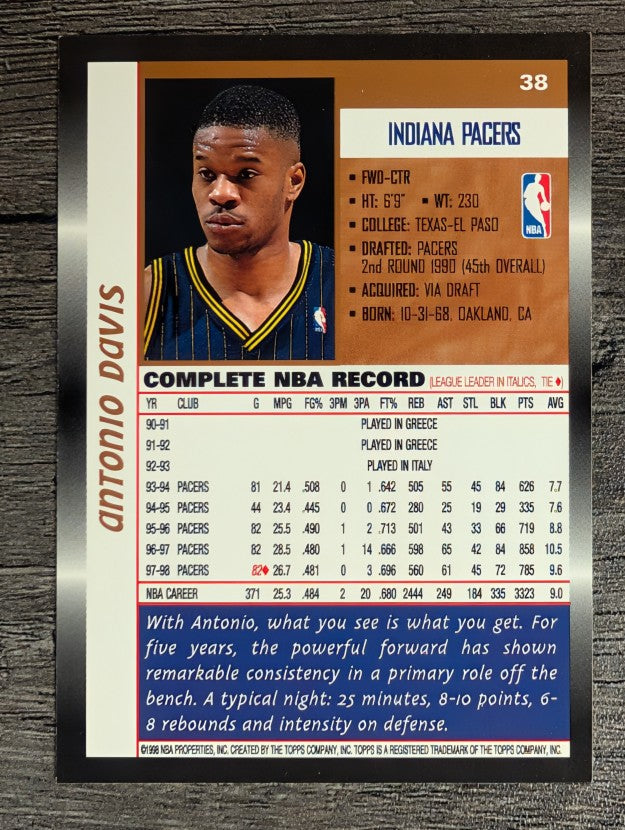 1998-99 Topps #38 Antonio Davis