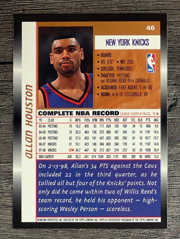 1998-99 Topps #46 Allan Houston