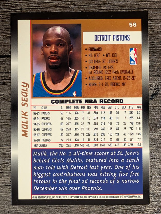 1998-99 Topps #56 Malik Sealy