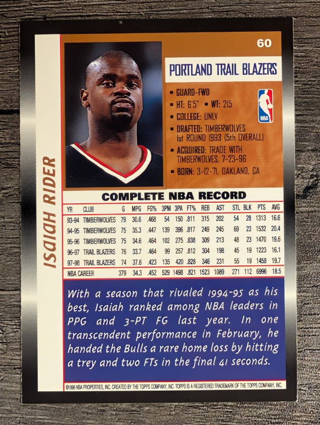 1998-99 Topps #60 Isaiah Rider
