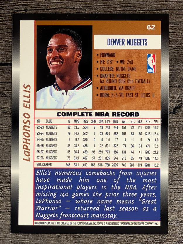 1998-99 Topps #62 LaPhonso Ellis