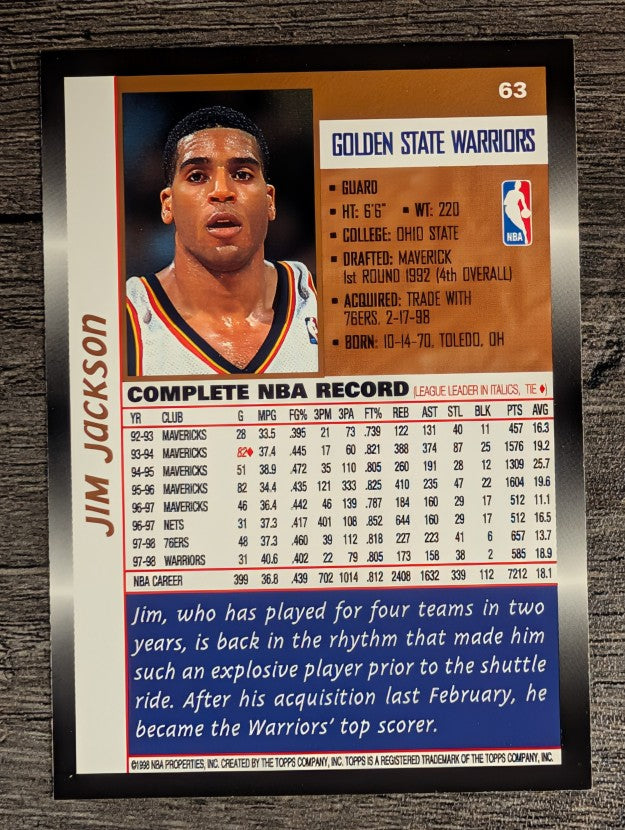 1998-99 Topps #63 Jim Jackson