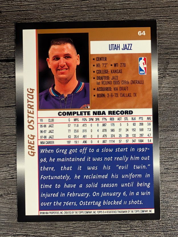 1998-99 Topps #64 Greg Ostertag