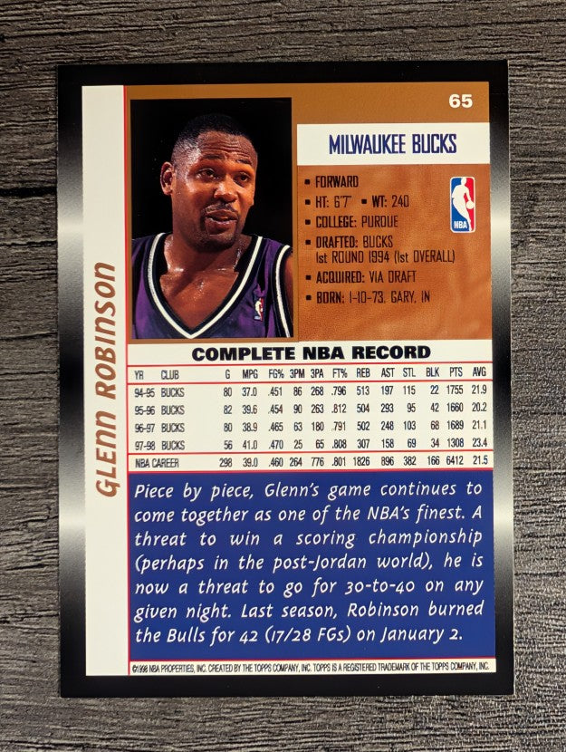 1998-99 Topps #65 Glenn Robinson