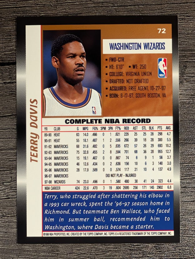 1998-99 Topps #72 Terry Davis