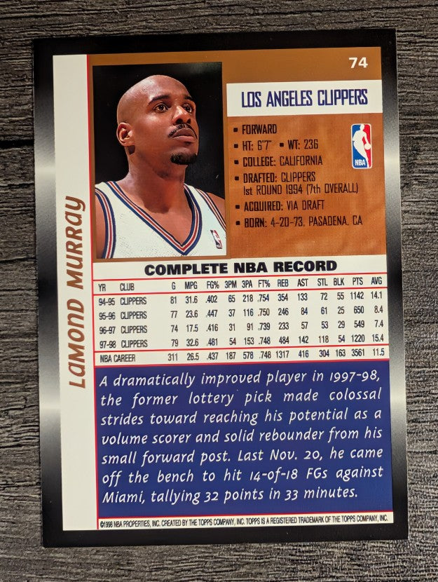 1998-99 Topps #74 Lamond Murray