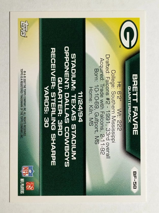 2007 Topps Brett Favre Collection #BF58 Brett Favre