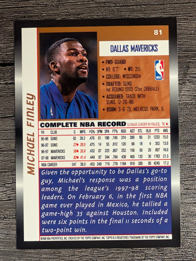 1998-99 Topps #81 Michael Finley
