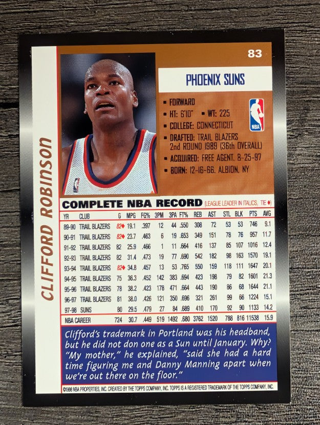 1998-99 Topps #83 Clifford Robinson