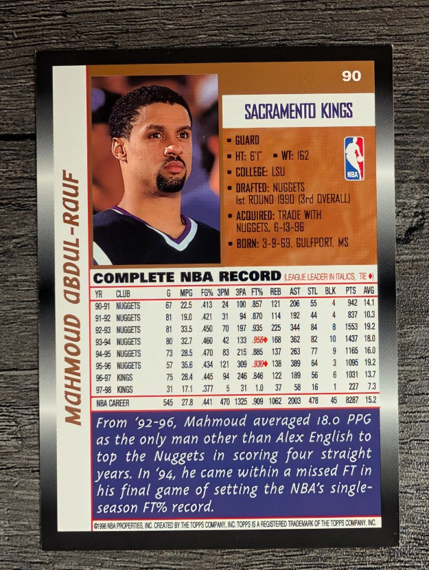 1998-99 Topps #90 Mahmoud Abdul-Rauf