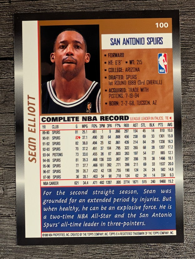 1998-99 Topps #100 Sean Elliott