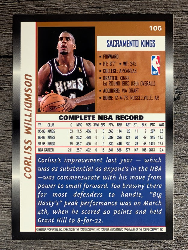 1998-99 Topps #106 Corliss Williamson