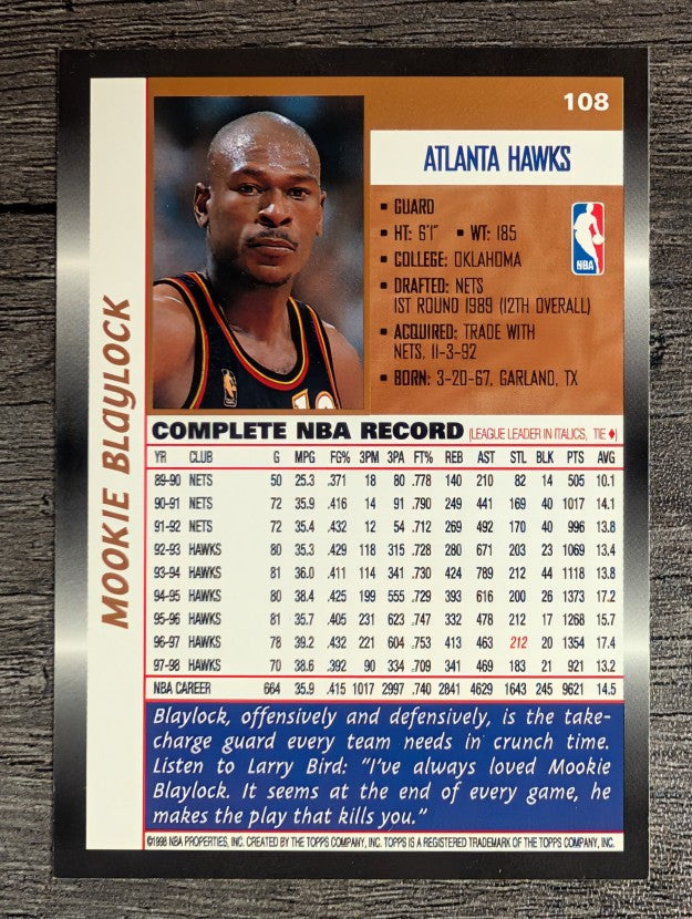 1998-99 Topps #108 Mookie Blaylock