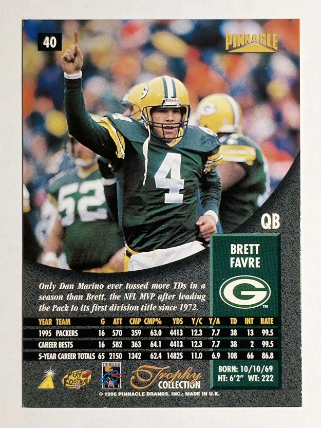 1996 Pinnacle Trophy Collection #40 Brett Favre