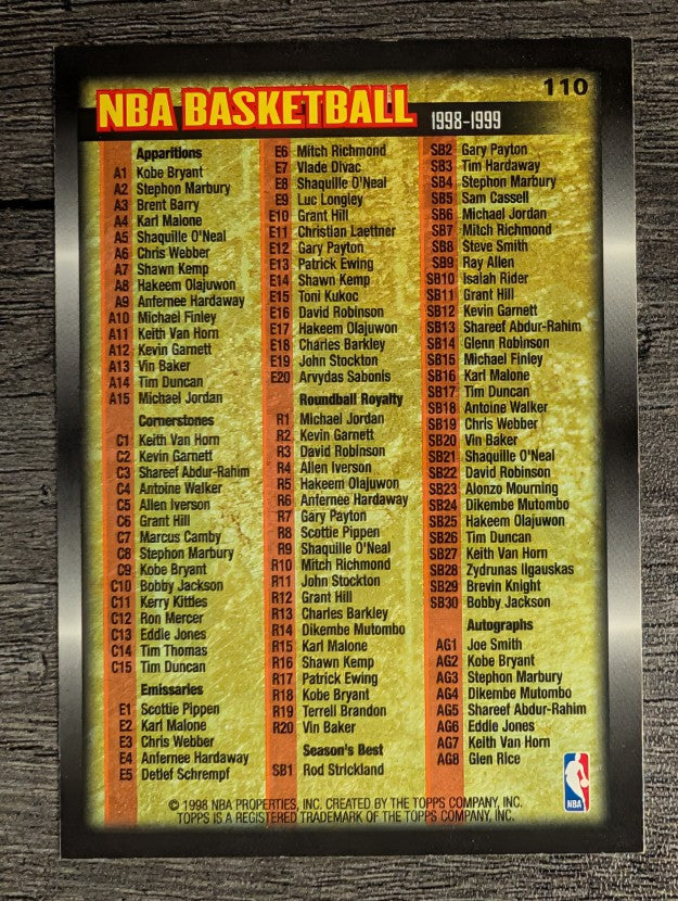 1998-99 Topps #110 Checklist