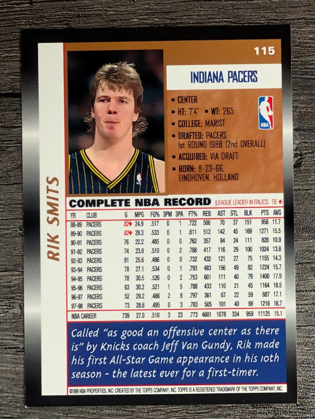 1998-99 Topps #115 Rik Smits
