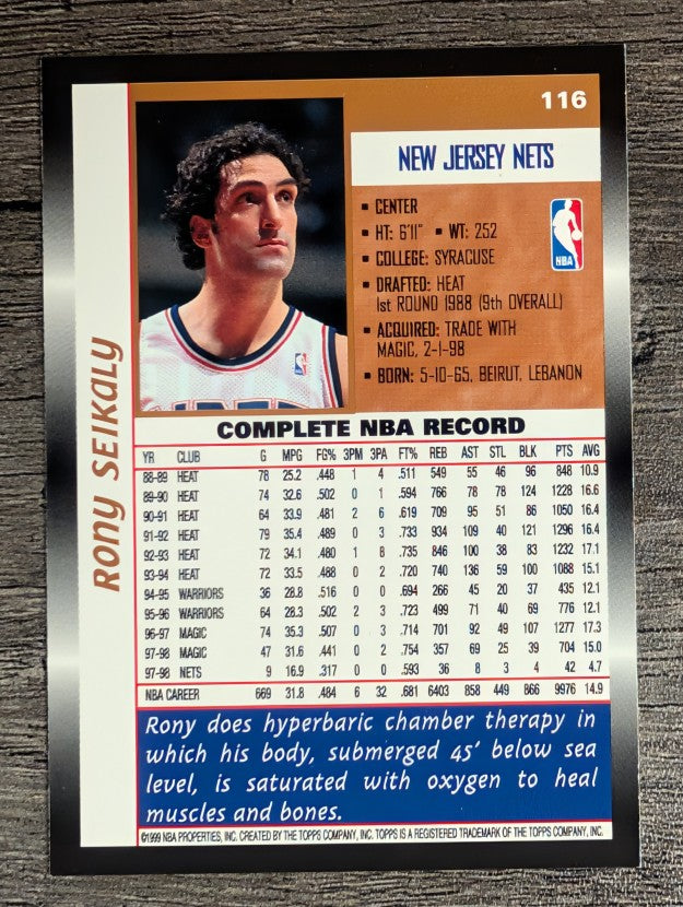1998-99 Topps #116 Rony Seikaly