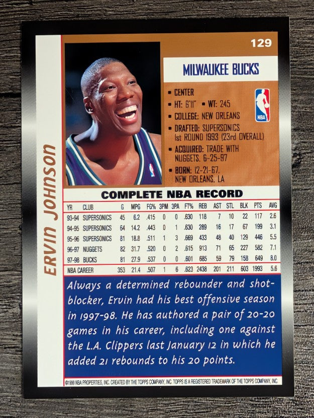 1998-99 Topps #129 Ervin Johnson