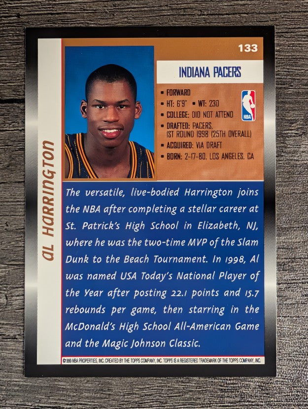 1998-99 Topps #133 Al Harrington RC