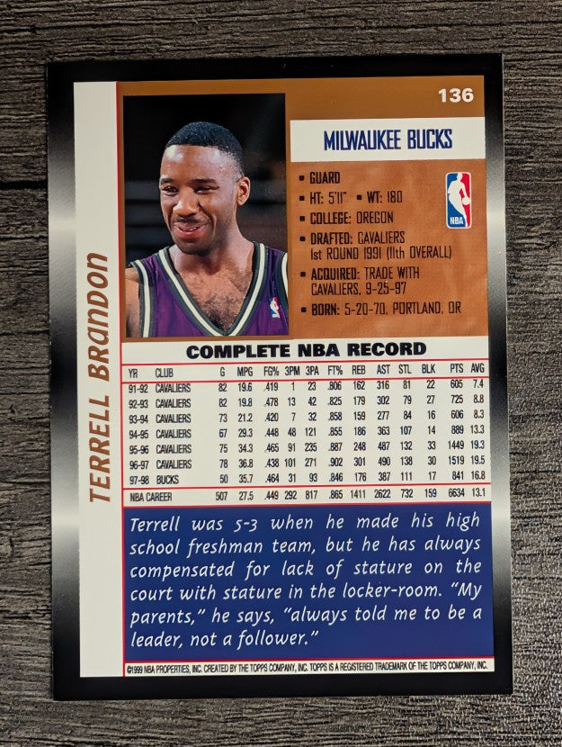 1998-99 Topps #136 Terrell Brandon