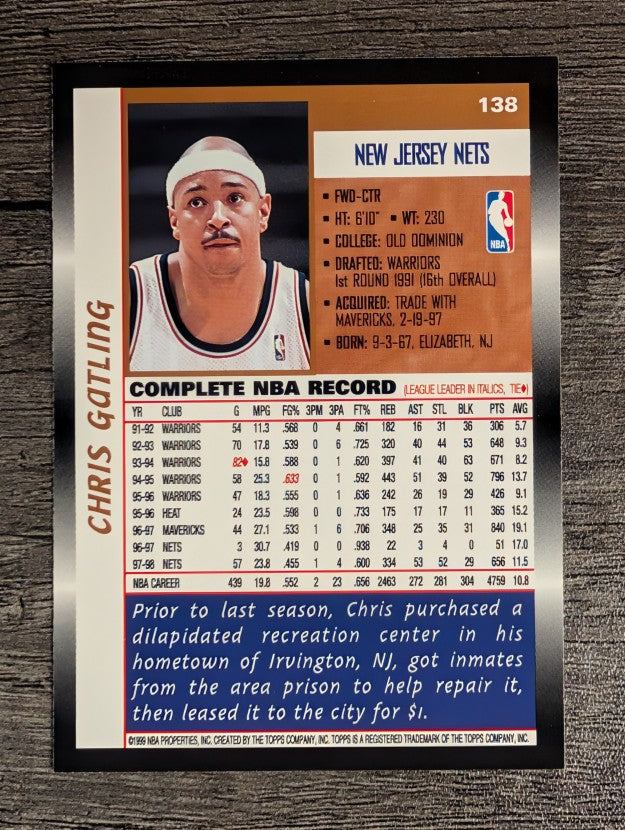 1998-99 Topps #138 Chris Gatling