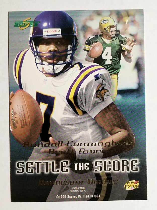 1999 Score Settle the Score #1 Brett Favre/Randall Cunningham