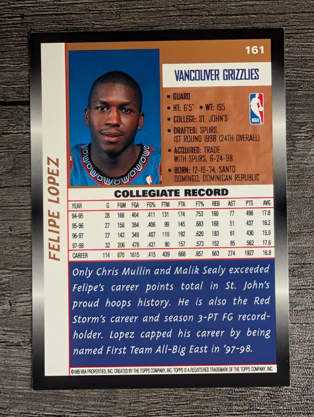 1998-99 Topps #161 Felipe Lopez RC