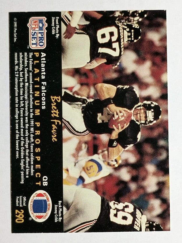 1991 Pro Set Platinum #290 Brett Favre RC