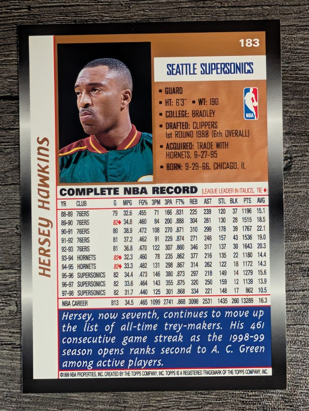 1998-99 Topps #183 Hersey Hawkins