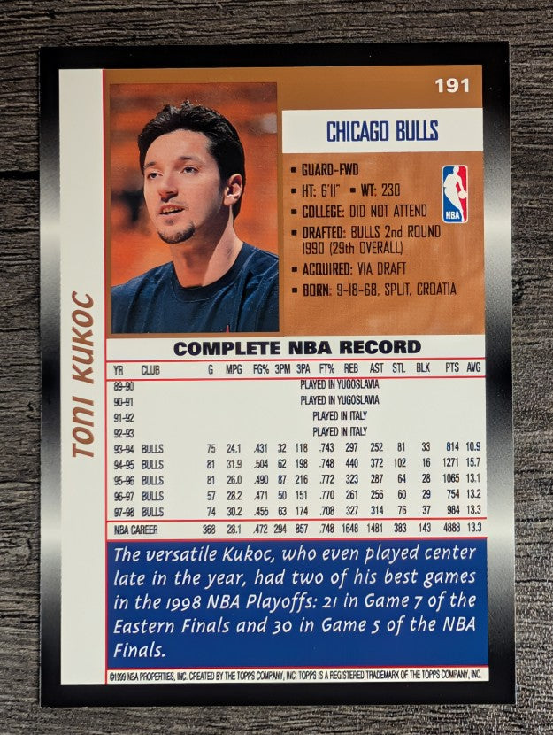 1998-99 Topps #191 Toni Kukoc