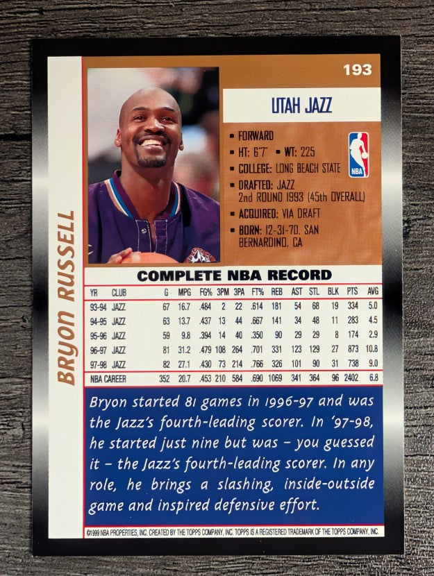 1998-99 Topps #193 Bryon Russell