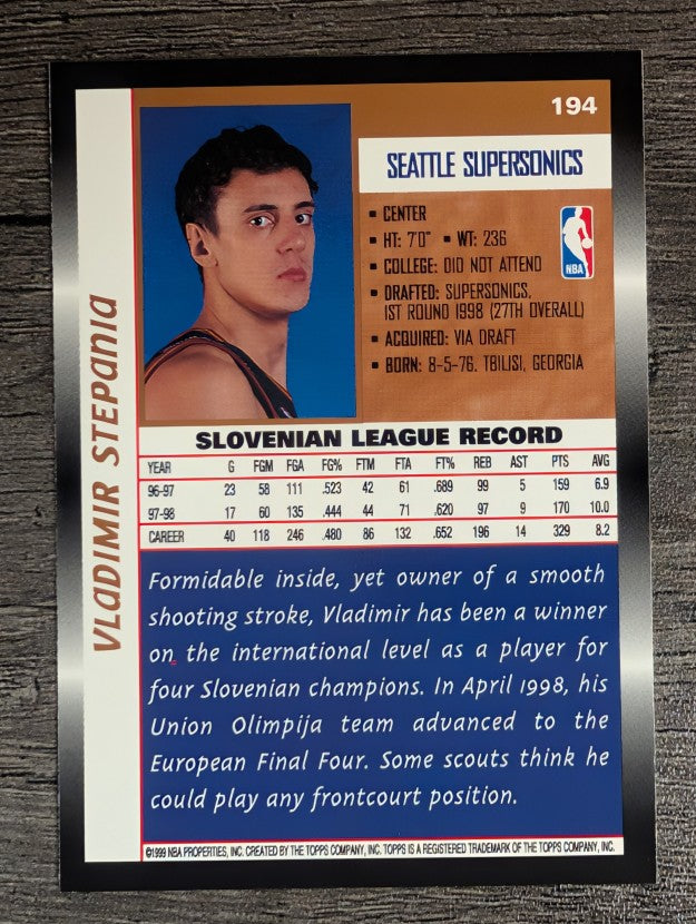 1998-99 Topps #194 Vladimir Stepania RC