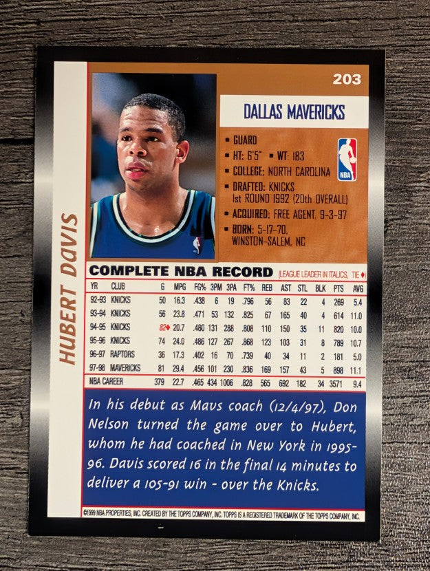 1998-99 Topps #203 Hubert Davis