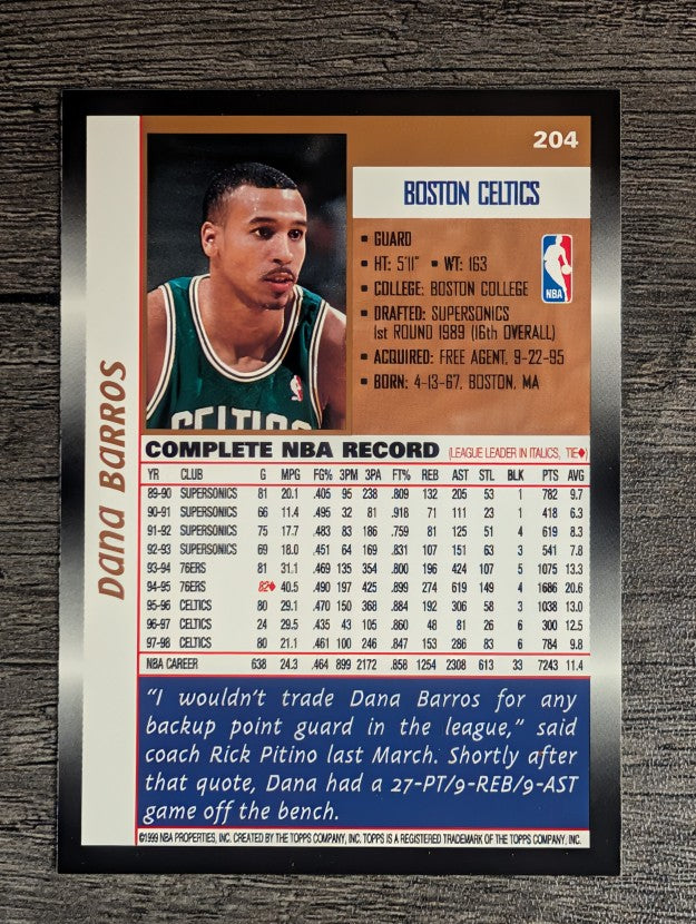 1998-99 Topps #204 Dana Barros