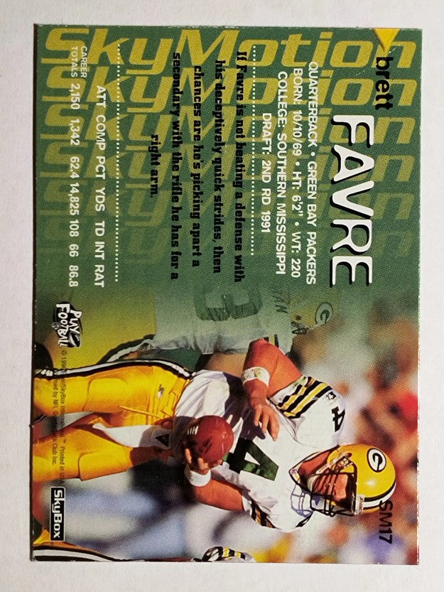 1996 SkyBox SkyMotion #17 Brett Favre