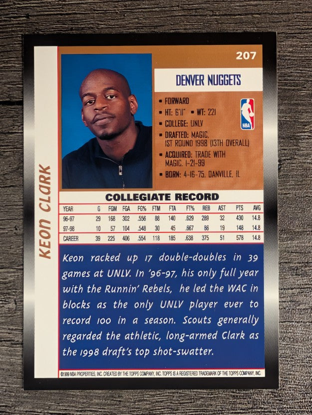 1998-99 Topps #207 Keon Clark RC