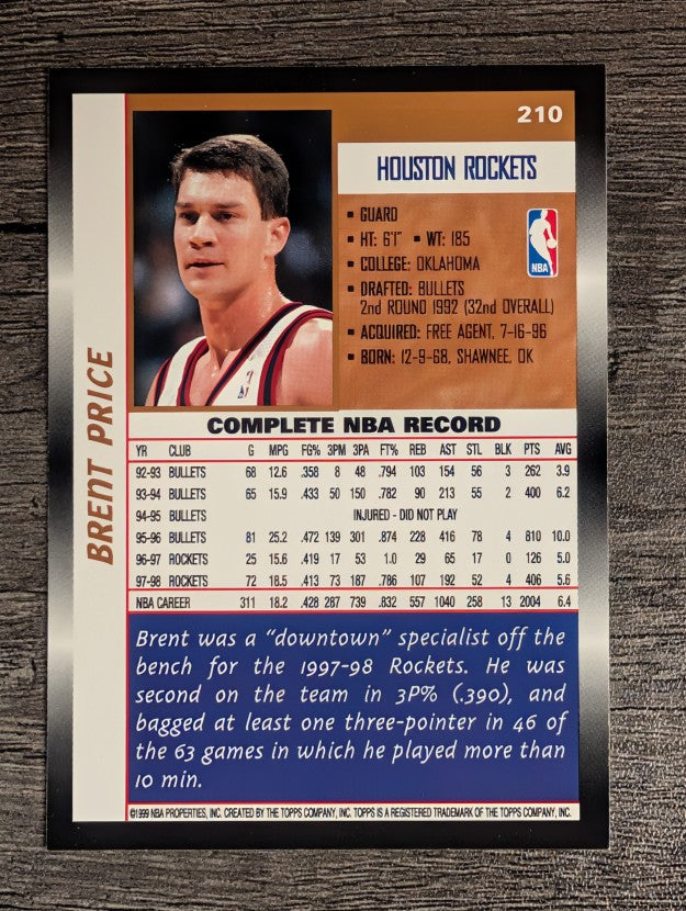 1998-99 Topps #210 Brent Price