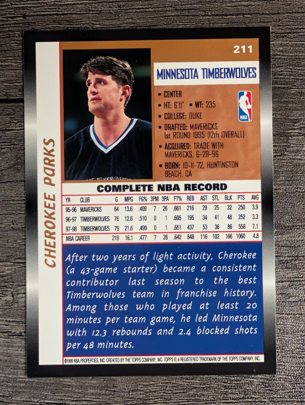 1998-99 Topps #211 Cherokee Parks