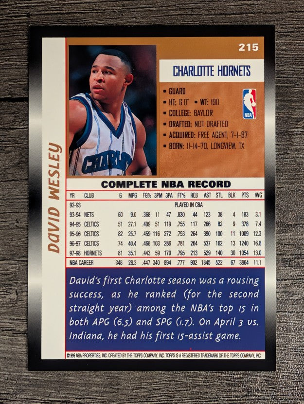 1998-99 Topps #215 David Wesley