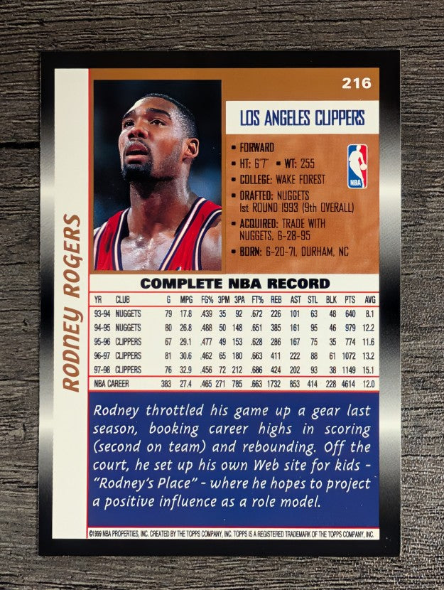 1998-99 Topps #216 Rodney Rogers