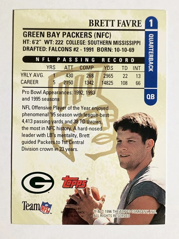 1996 Topps Gilt Edge #1 Brett Favre