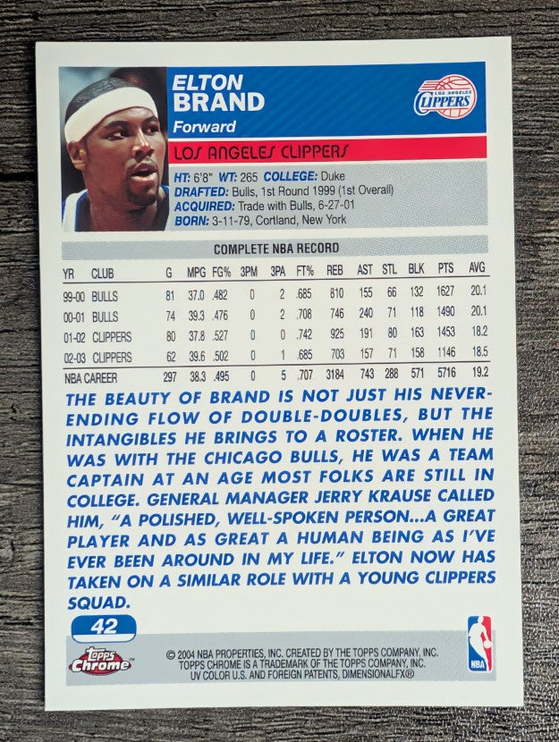 2003-04 Topps Chrome #42 Elton Brand